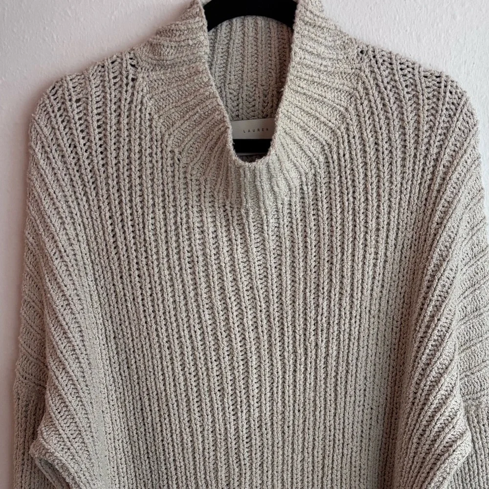 Lauren Manoogian rib boucle pullover in cream - Picture 4 of 9